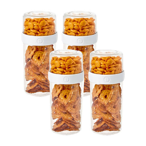 4PK iDesign Fresh Stack N Snack Double Sided Food Container Clear - Large