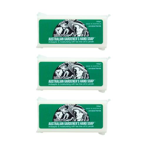 3PK Annabel Trends Australian Gardeners Hand Soap W/ Tea Tree Oil & Lanolin 150g