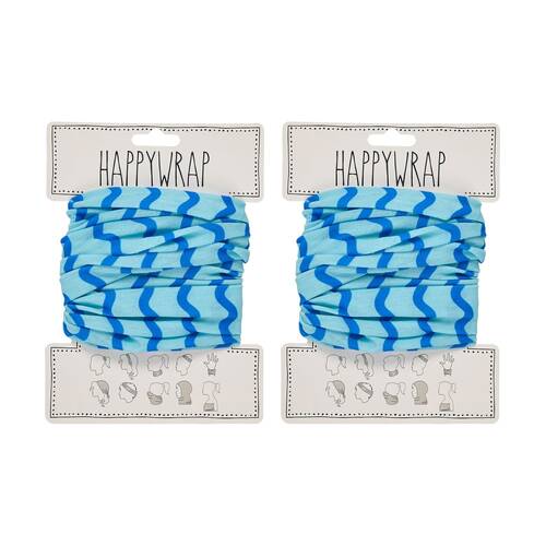 2PK Annabel Trends Happywrap Women's Hair Accessory 50x25cm Blue Wave