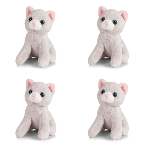 4PK Living Nature Mini Buddies 10cm Kitten Kids Animal Plush Assorted 0+