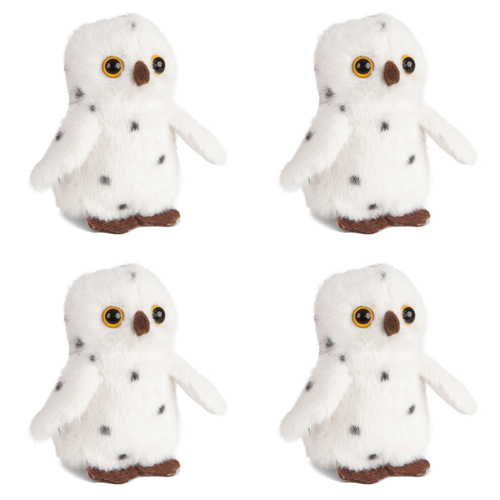 4PK Living Nature Snowy Mini Buddies 10cm Owl Kids Animal Toy White 0+