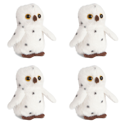 4PK Living Nature Snowy Mini Buddies 10cm Owl Kids Animal Toy White 0+