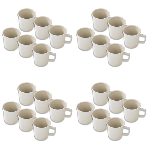 4x 6PK EcoSouLife Reusable Natural Camper Cup 400ml - Sand