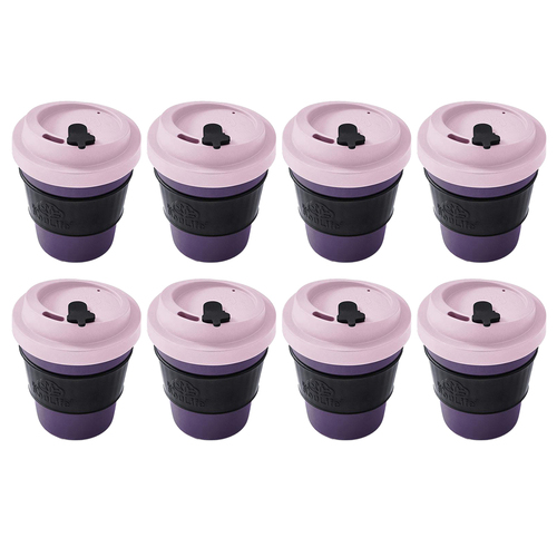 2x 4PK EcoSouLife Reusable Natural Coffee Cup 350ml - Light Berry