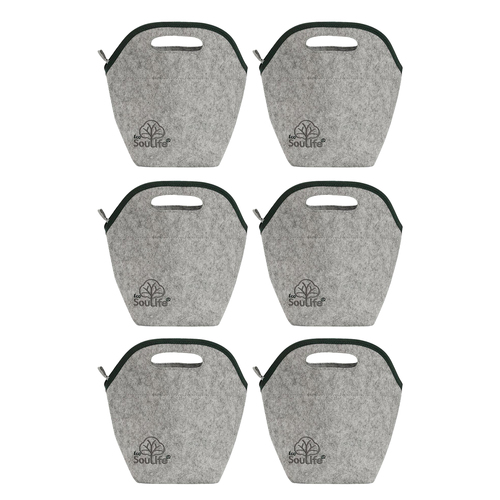 3x 2PK EcoSouLife Reusable Insulated Keep Temp Bag/Lunchbag - Grey