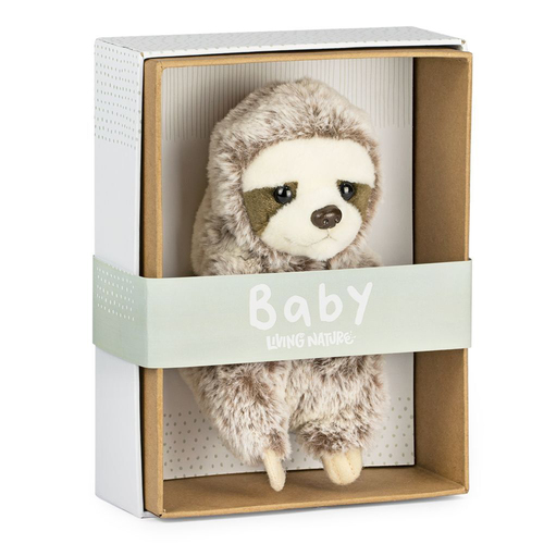 Living Nature 21cm Baby Sloth Kids Stuffed Toy - Grey