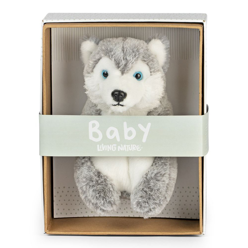 Living Nature 21cm Baby Husky Kids Stuffed Toy - Grey
