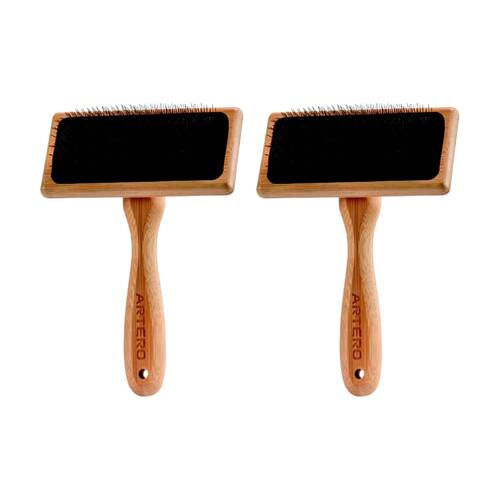 2PK Artero Nature Collection Universal Firm Slicker Pet Grooming Brush w/ 11mm Pin M