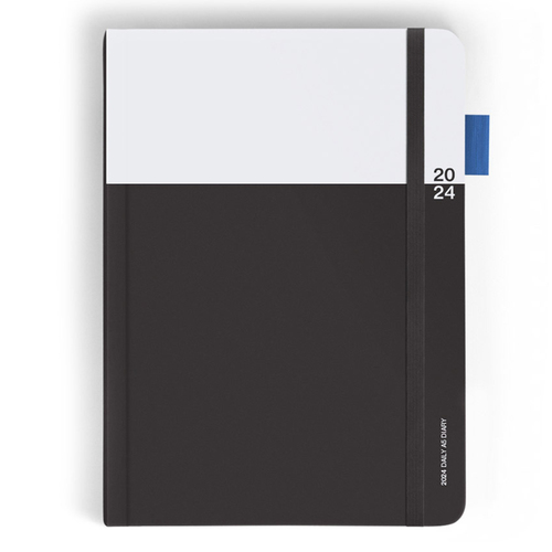 Any Day Now 2024 Daily Freestyler Dot Grid A5 Notebook - Black & Grey