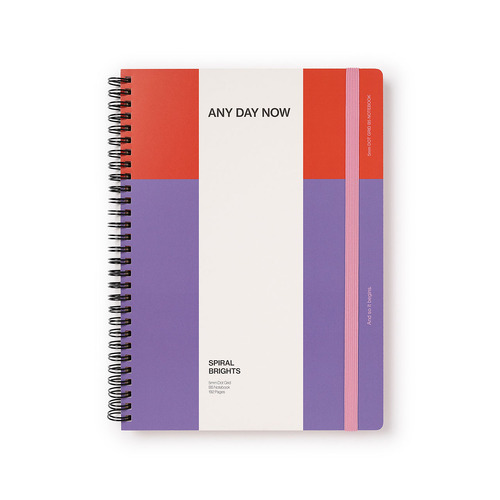 Any Day Now Dot Grid B5 Spiral Notebook 80gsm Paper - Red & Purple
