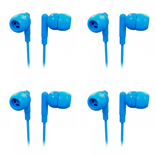 4PK Laser Wired 3.5mm Silicone Earbud Headphones 1.2m - Serenity