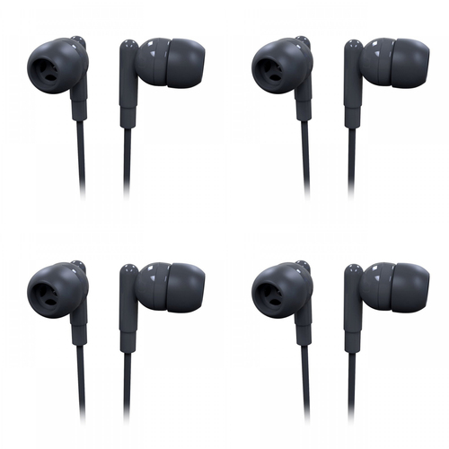 4PK Laser Wired 3.5mm Silicone Earbud Headphones 1.2m - Tornado