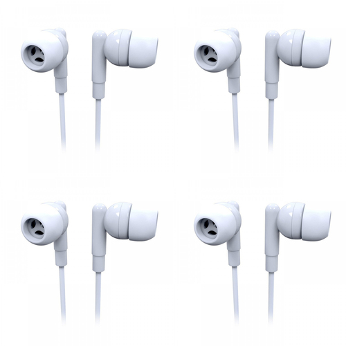 4PK Laser Wired In-Ear Earbuds Headphones w/ In-Line Mic 1.2m - Elegant White