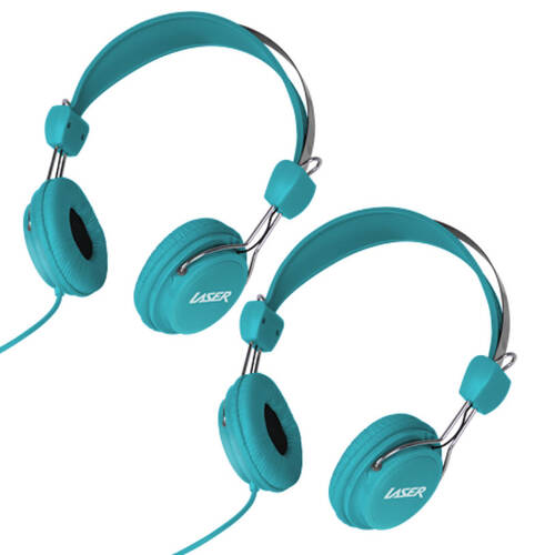 2PK Laser Safe Kids Headphones  3.5mm - Blue