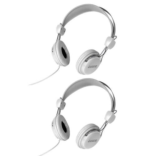 2PK Laser Volume Restricted Stereo Headphones For Kids - White