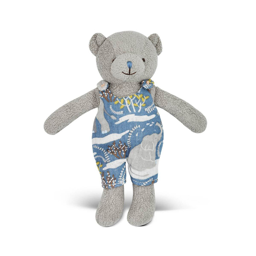 Apple Park Cotton 22cm Safari Party Grey Bear Kids Plush Cuddle Toy 0+