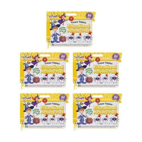 5PK Learning Can Be Fun Times Tables Educational Activity Pad w/80 Stickers 7y+