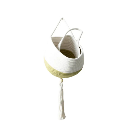 2pc Rayell 18cm/25cm Hanging Planter Lana - Olive/White 