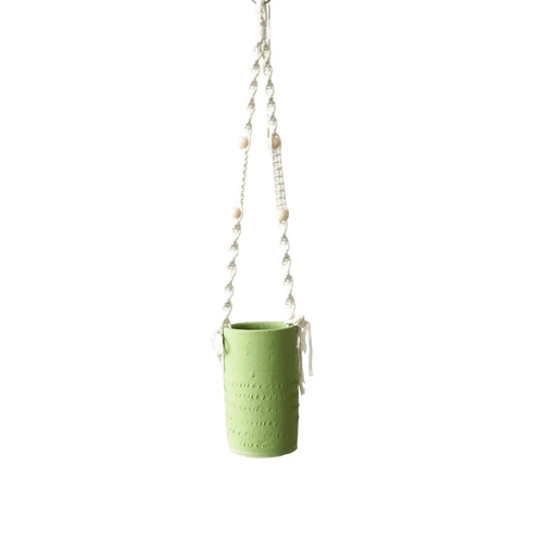 Rayell Large Lacey Hanging Pot/Planter Green 10x18.5x10cm