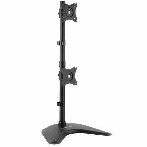 Star Tech Dual Monitor Stand for Monitors up to 27" - Vertical - Steel
