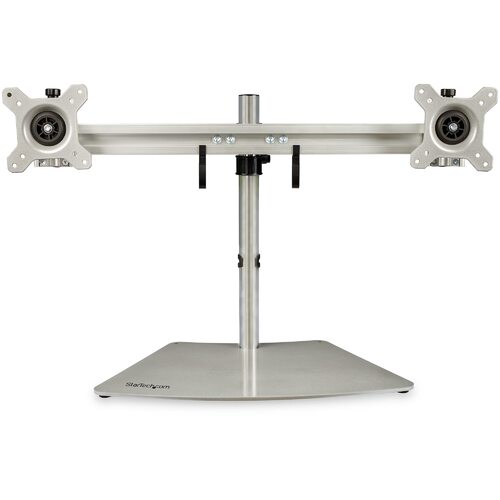 Star Tech Dual-Monitor Stand - Horizontal - Silver - Adjustable