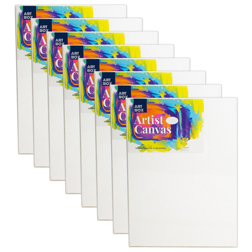 8PK Art Boxd 30cm Thick Artist Acrylic & Oil Painting 280gsm Canvas - White