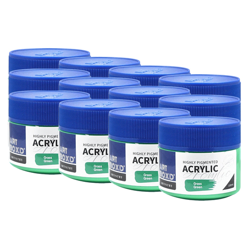 12PK Art Boxd 100ml Premium Acrylic Artists Paint - Grass Green
