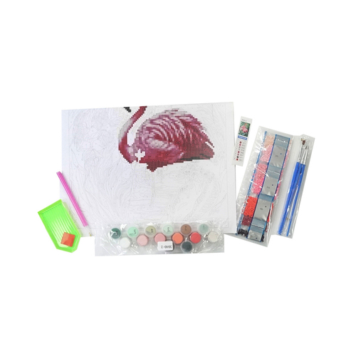 Art Boxd 2-in-1 Canvas Colour By Number & Diamond Art - Flamingo