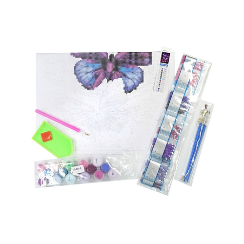Art Boxd 2-in-1 Canvas Colour By Number & Diamond Art - Butterflies