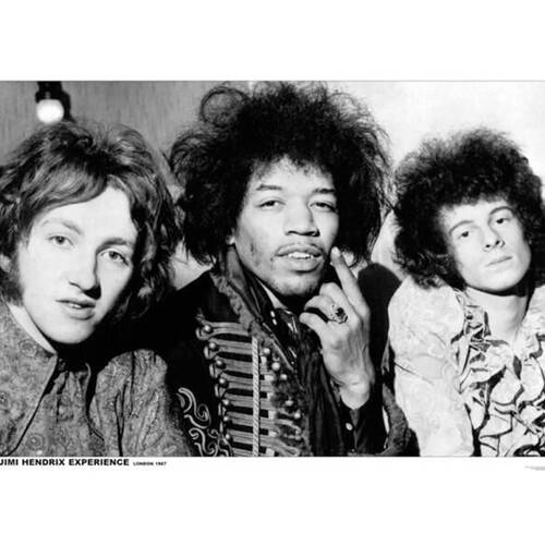 Jimi Hendrix Europe Concert Wall Poster 59.5 x 80.5cm Black and White