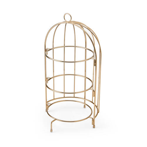 Artesa 3 Tier Afternoon Tea/Cake Bird Cage Stand Holds 3x Trays 22x42cm Copper
