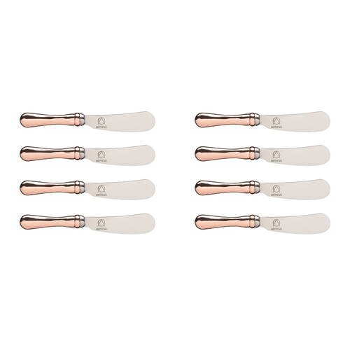 2x 4PK Artesa Stainless Steel Butter/Soft Cheese Knife Set Rose Gold Handle