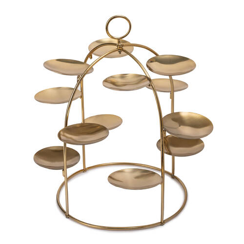 Artesa Brass Canape Serving Tree w/Removable Metal Appetiser Trays 37.4x40cm