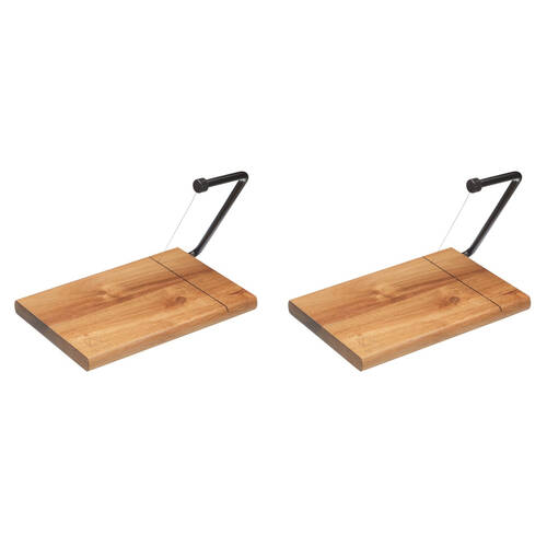 2PK Artesa Traditional Wire Cheese Slicer/Wooden Board Dinner Party/Entertaining