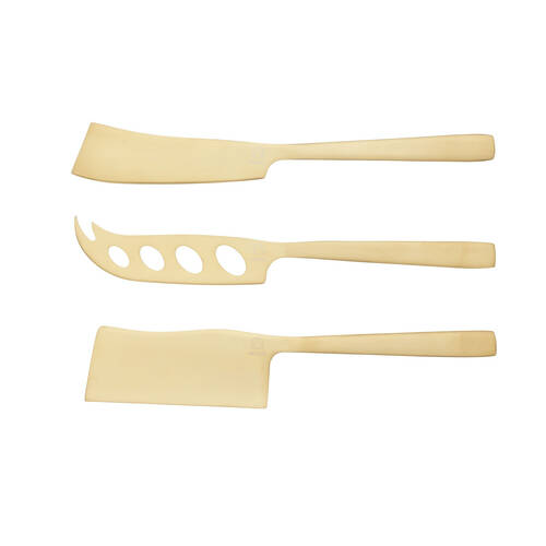 4PK Artesa Set of Brass Finished Cheese Knives Dinner Party/Entertaining
