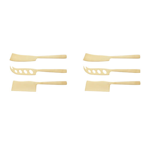 2x 4PK Artesa Set of Brass Finished Cheese Knives Dinner Party/Entertaining