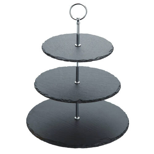 Artesa Appetiser Rustic Slate 3 Tier Serving Stand Appetisers 34.5x28.5cm
