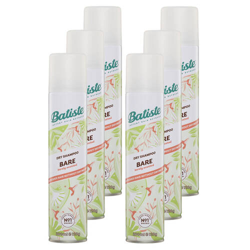 6pc Batiste Dry Shampoo Bare Long Lasting 200ml Barely Scented