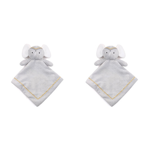 2PK The Peanutshell Boho Elephant 30x30cm Security Blanket Baby/Infant 0+