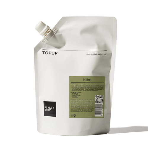 Ashley & Co Topup InSink Diswashing Liquid 1L Refill - Lotus Leaf & Lustre