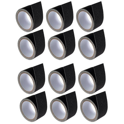 12x 48mm x 3m Black Anti-Slip Sticky Tape for Floor/Stairway Steps