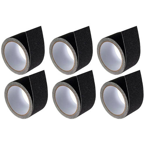 6x 48mm x 3m Black Anti-Slip Sticky Tape for Floor/Stairway Steps