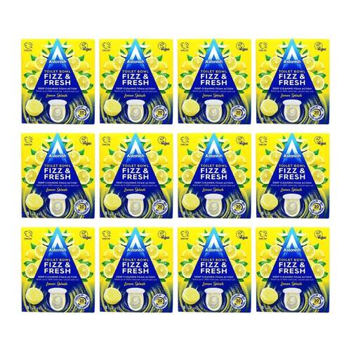 12x 8pc Astonish Toilet Bowl Fizz & Fresh Tablet Lemon Splash Bathroom Cleaner