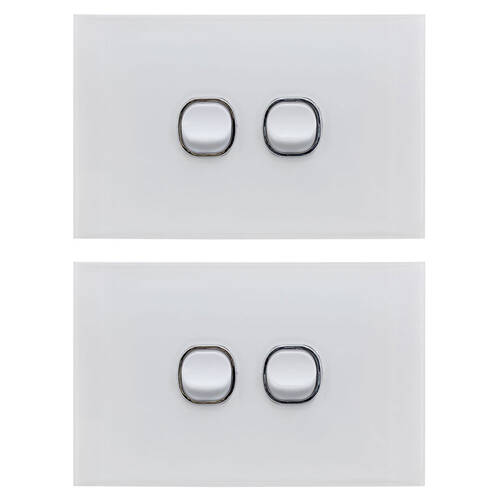 2PK Doss Acrylic Wall Plate 2 Gang Light Switch