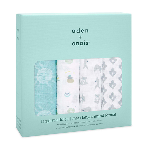 4PK Aden Anais Now Zen 120cm Classic Swaddles Baby Blanket