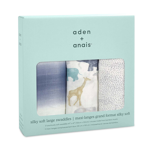 3PK Aden Anais Expedition Silky Soft Baby/Infant Swaddle