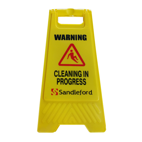 Sandleford Cleaning in Progress A-Frame Sign Yellow