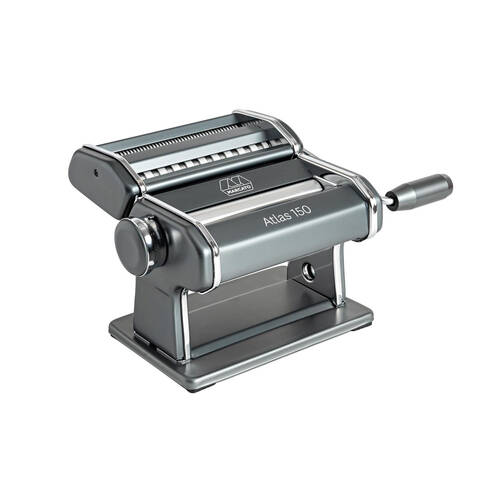 Marcato Atlas 150 Manual Pasta Machine w/10 Thickness Settings Powder Grey