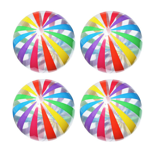 4PK Airtime PVC Beach Ball Rainbow Colours Outdoor Camping 30cm