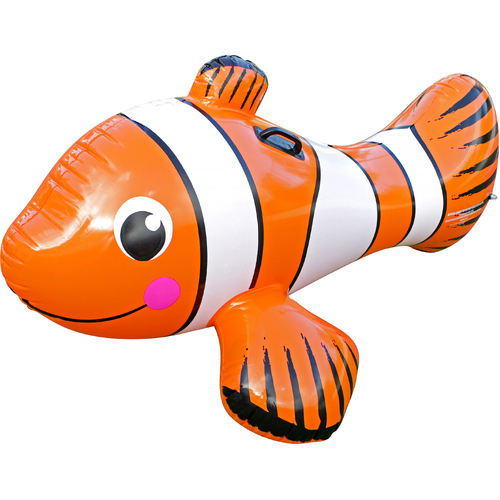 Airtime 147x87cm Inflatable Ride on Clown Fish - Orange